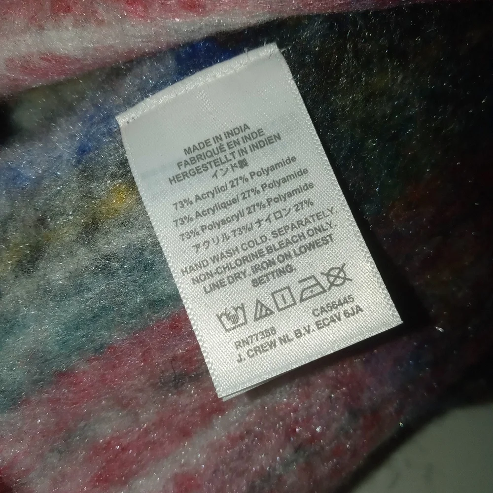 J. Crew Oversized Plaid Super Soft Winter Knit Scarf w Fringe 78